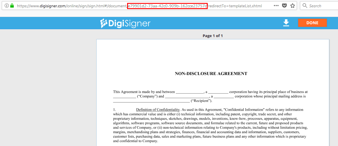 Template id in URL
