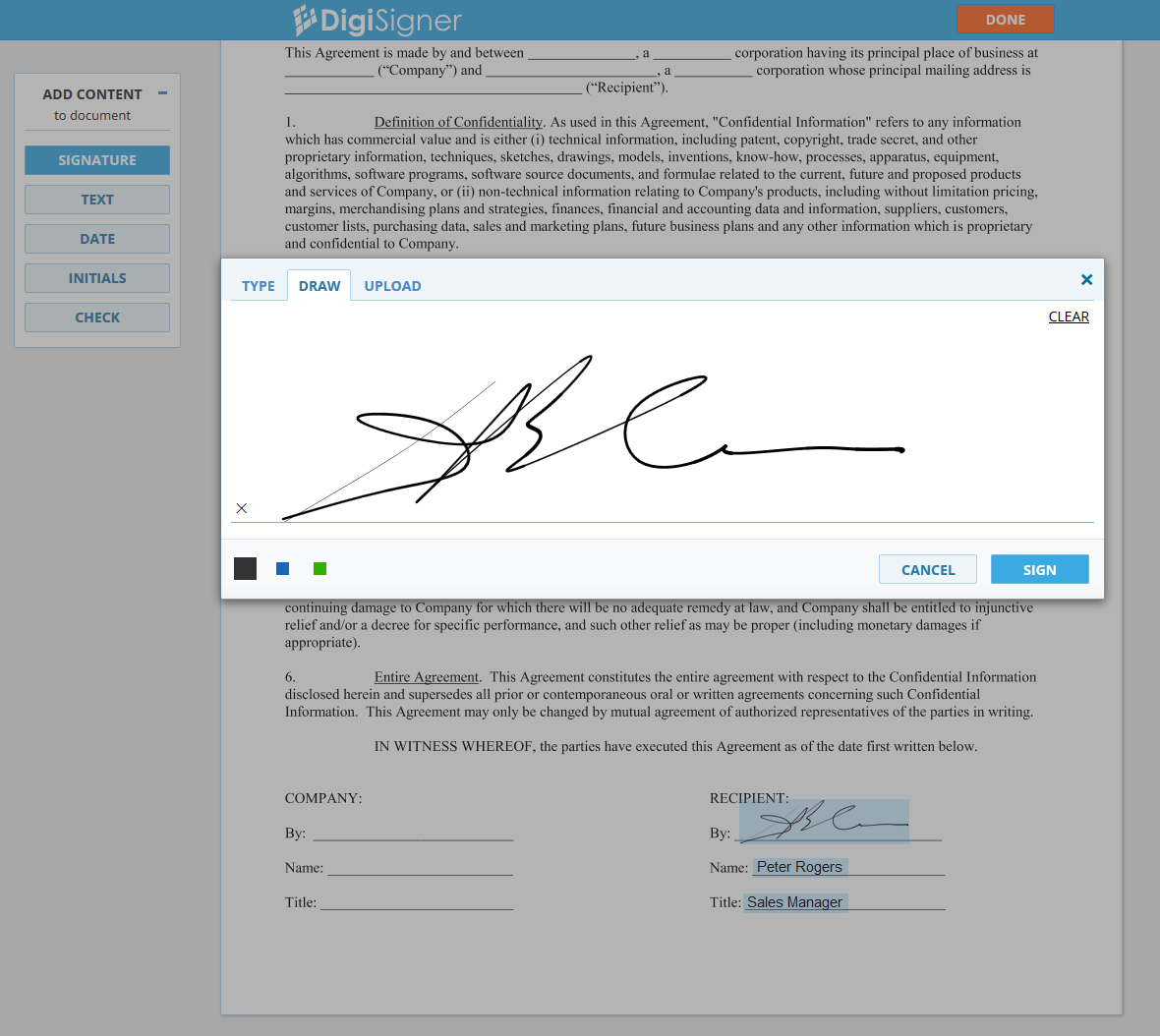 electronic signature using word for mac