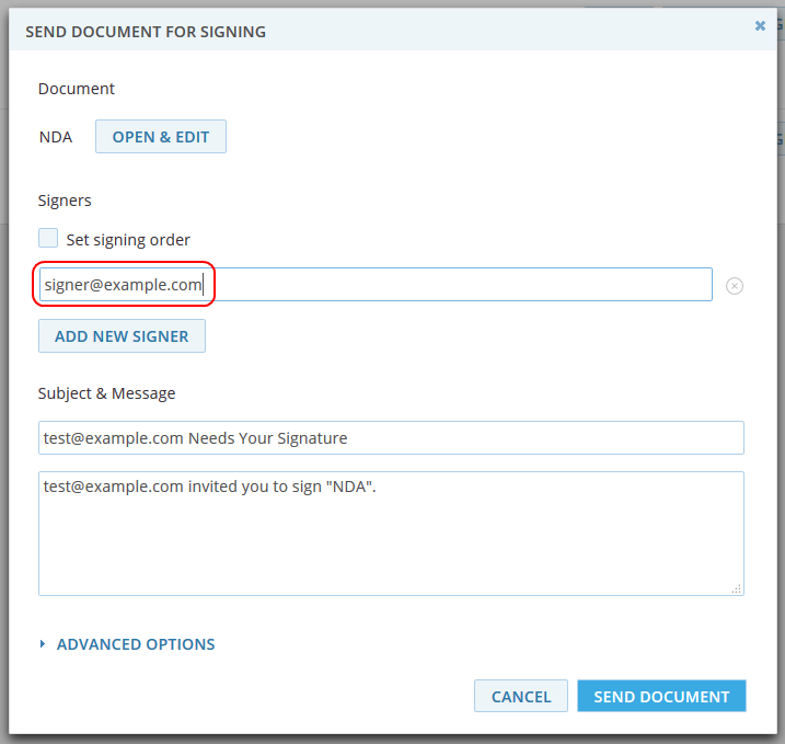 Invitation Dialog