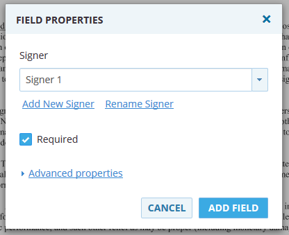 Signer Dialog