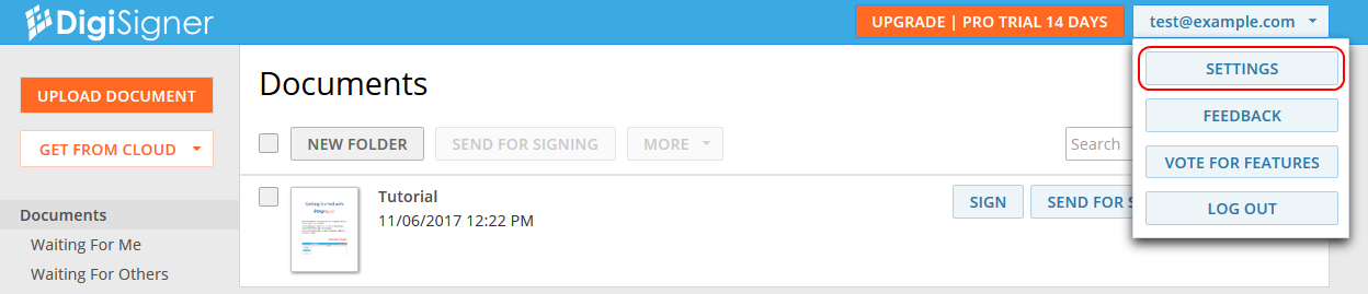 Path to Settings