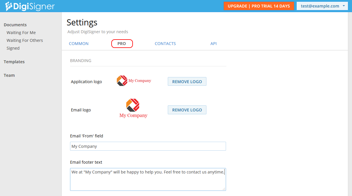 Branding Settings