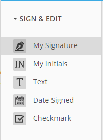 Options to sign document