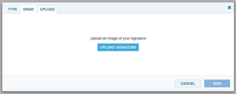 Upload digital signature