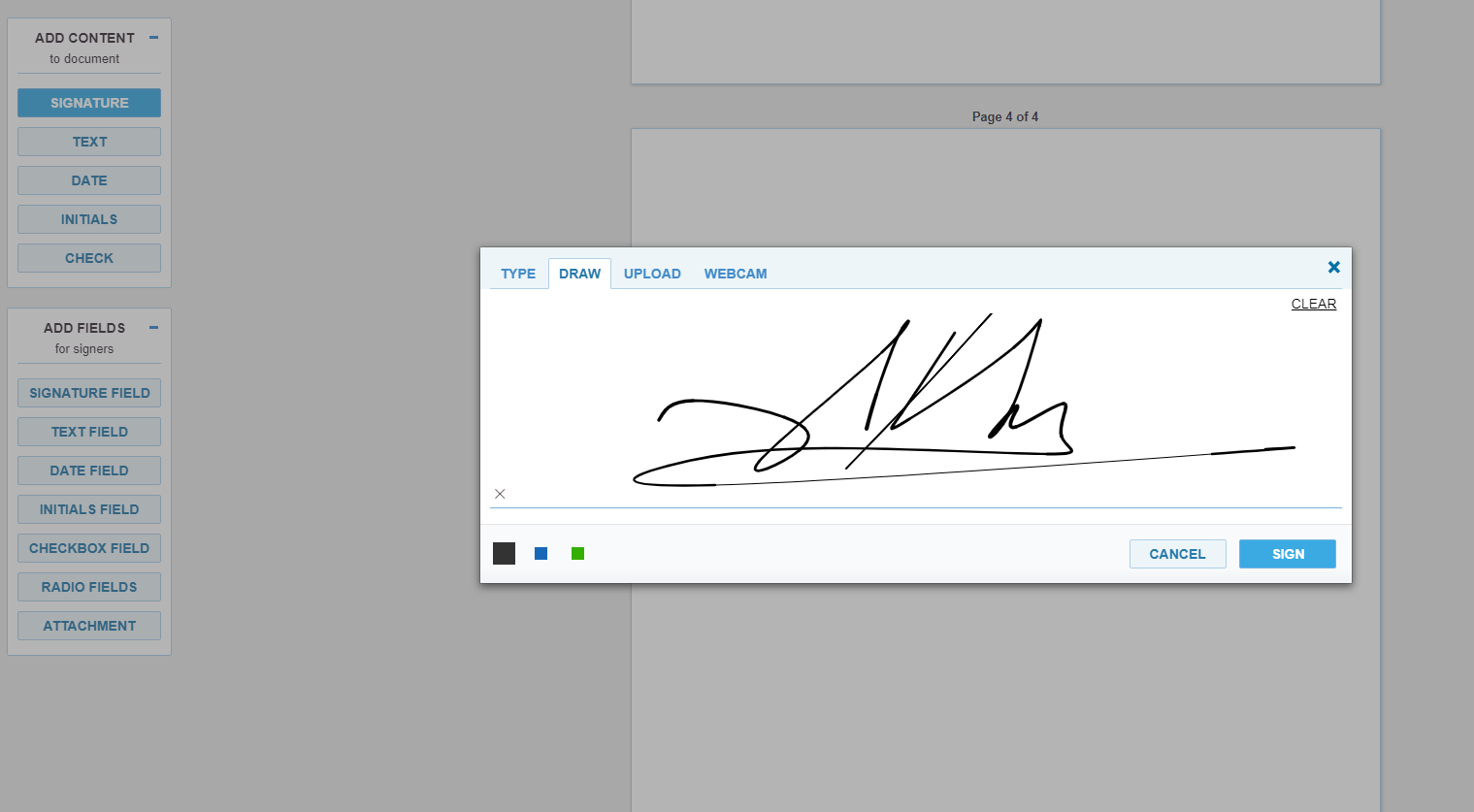 Add esignature legaly online in DigiSigner